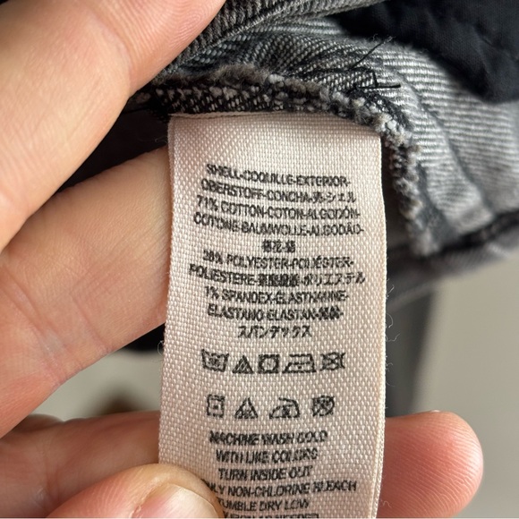 Free People James Dean Crop Moto Jacket Washed Black Womens Medium Cotton Blend - Picture 7 of 10